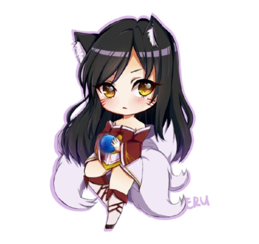 Chibi Ahri sitting on the duo queue banner ledge